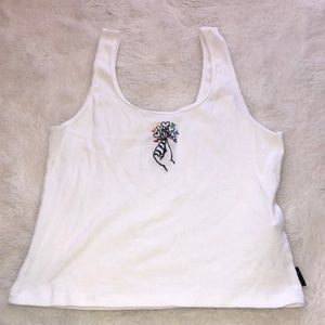 Hollister love white tank top